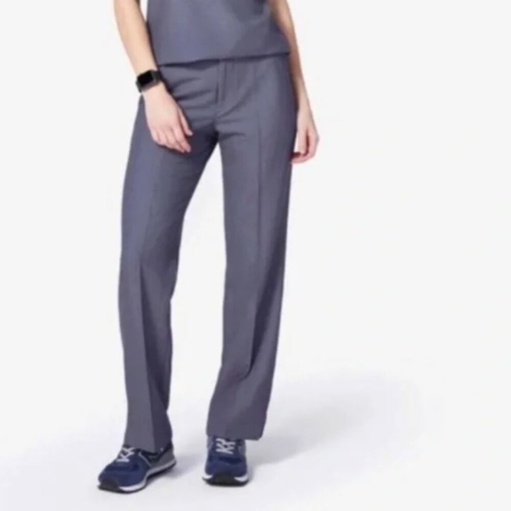 Figs women's XXS keroka wide leg trouser scrub pants in heather denim‎ blue
